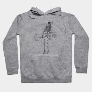 Funny Skeleton Weightlifting Workout Gifts Hoodie